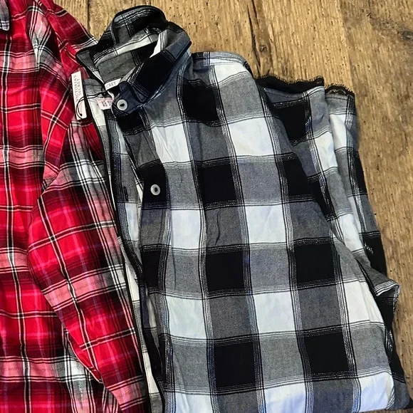 Victoria's Secret Red and Black Plaid night shirts nwt.size xl - Picture 5 of 7
